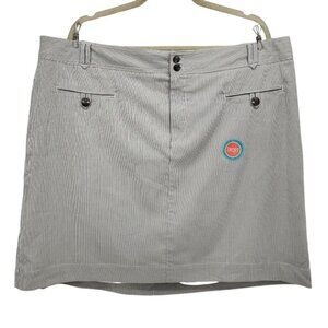 NWT CJ Banks Short Striped White Gray Skort Skirt Womens 22W